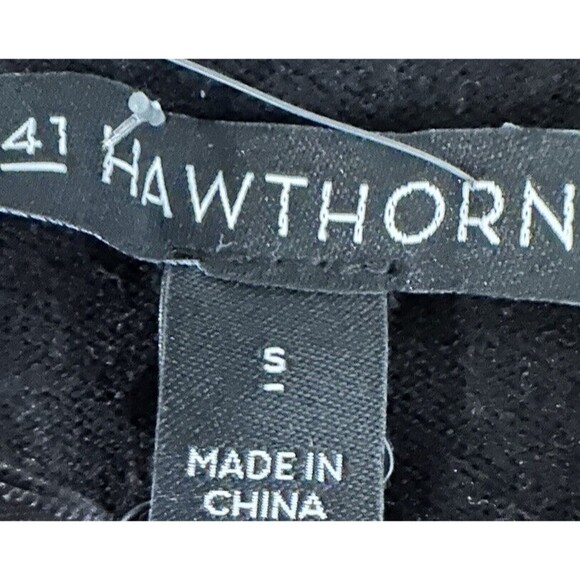 41 Hawthorn Women's Small Black Megan Merino Wool V-Neck Pullover Sweater NWT - Picture 4 of 5